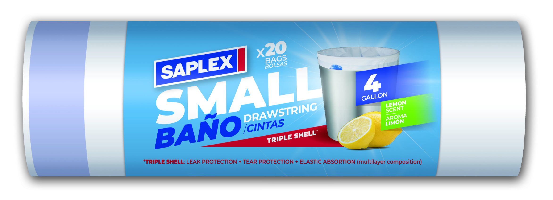 Saplex 4 gallon small drawstring trash bags